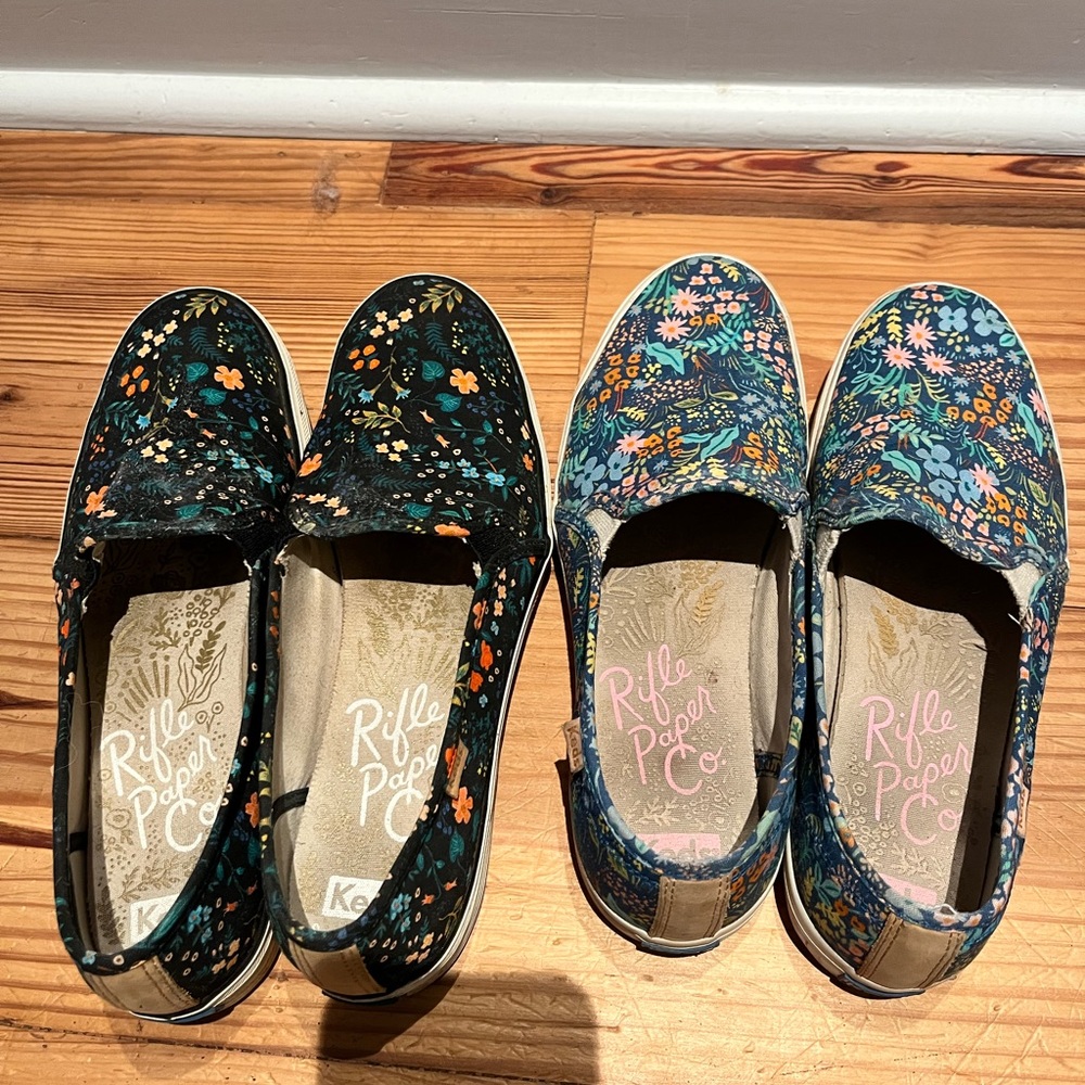 Rifle Paper x Keds 2 pairs slip ons- patterns no longer available